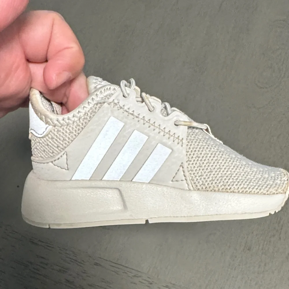 adidas Kids Light Grey Knit Slip-On Sneakers